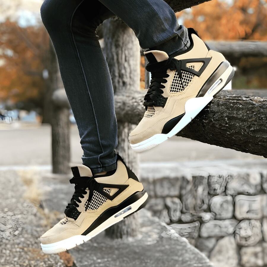 Air 4 SB Basketball Shoes, Gym Shoes, JORD AN Premium Training Shoes, High Quality, 24-Hour Shipping - Màu be - Xem 1