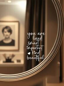 1pc_You_Are_Loved_Mirror_Decal_–_Inspirational_Self-Love_Vinyl_Sticker,_Positive_Affirmation_Wall_Ar - Multicolor - View 7