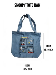 浅蓝色牛仔单肩包，可爱的四格卡通印花，复古牛仔面料，百搭设计，方便肩背，适合日常使用、旅行、通勤、休闲，适合青少年、学生、上班族，也是送给朋友/爱人的贴心礼物。 - 深藍 - 查看 10