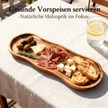 1pc Unique Oval Shaped Wooden Tray - Multipurpose Food Serving Tray, Platter, Display Tray, Decorative Tray, Coffee Table Tray, Perfect For Serving, Elegant Tableware, Decorative Plate, Handmade Tray, Dining Service Gift, Kitchen Supplies, Home Decor, All Season