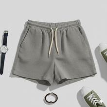 1 Summer Shorts All Regular Fit Pocket Drawstring Tie Beach Daily Holiday Weekend Casual Going Out Carnival Father's Day Spring Picnic Mother's Day New Year Linen Shorts - 灰色 - 查看 3