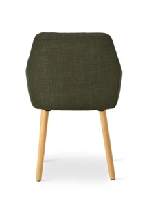 Goeurvant Modern Vertical-Stripe Upholstered Dining Chairs With Armrests And Solid Wood Legs For Dining Room, Kitchen, Living Room - Set Of 2 / Set Of 4 / Set Of 6 - Grass Green - 綠色 - 查看 8