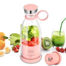 Portable Juicer Blender, 350ml Rechargeable Electric Blender For Fresh Juice, Fruit & Milkshakes, Easy Clean, Compact Travel Cup For Gym, Office, Home(Pink) - Pink - View 10
