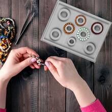 1pc/Set Beaded Design Tray, Bracelet/Necklace DIY Beading Tray, 18 Slots Storage Tray, Bead Sorting Tray, Jewelry Making Workbench - Measuring Tool Accessory