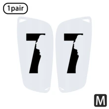1 Pair Upgraded No.7 Face Design Football Shin Guards, Lightweight, High Elasticity, Unisex, Suitable For Football, Basketball, Soccer, Rugby, Tennis And Other Sports, Multiple Sizes Available - White #7 Face Shadow Soccer Shin Guards - View 6