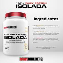 100% Whey Protein Isolada 900g | Para ganho de massa muscular | 36g de proteína p/ dose - Bodybuilders - Chocolate - Visão 3