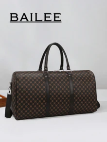 1 件休闲商务大容量全尺寸印花 PU 皮革拉链式双手柄带可调节肩带时尚旅行包适合男女度假、商务和返校返校书包旅行必需品旅行整理器适合海滩夏季度假手提箱过夜包健身包行李袋周末包行李袋行李携带包大学包行李袋周末包医院包冬季