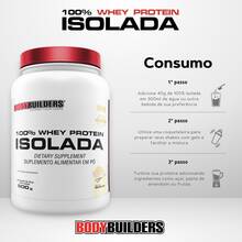 100% Whey Protein Isolada 900g | Para ganho de massa muscular | 36g de proteína p/ dose - Bodybuilders - Chocolate - Visão 4
