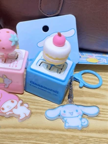 Family Joystick Series Keychain, Blue  Style, Accented With Transparent  Tag, Cake Shape Joystick, Multi Gear Sound Feature For Fun Interaction, Crafted For Comfortable Touch, Vivid And Cute Patterns, Perfect For Keys, Bags, Desk Decor To Accessorize Your Items With Fun, Ideal For  Fans, Collectors, Students, Teens, Lovely Gift For Friends/Lover - Joystick Series - View 8