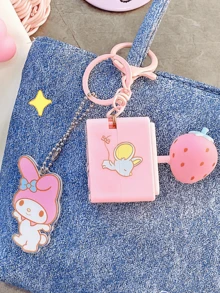 Family Joystick Series Keychain, Pink Melody Style, Accented With Transparent Melody Tag, Pink Strawberry Shape Joystick, Multi Gear Sound Feature For Fun Interaction, Crafted For Comfortable Touch, Vivid And Cute Patterns, Perfect For Keyeals, Bags, Dek Dedot, riot, Decors, San Cute Lovely Gift For Friends/Lover - 搖桿系列粉紅色 - 查看 3