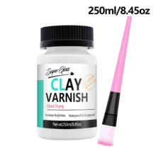 250毫升/150毫升/100毫升/50毫升风干粘土釉，风干粘土清漆不仅可以防止粘土开裂、刮伤和磨损，还可以产生光泽釉效果。