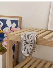 [Surrealist Art] Melted Clock | Wall Clock | Art Inspired | Surrealist | Decorative | Home Office Desk - Vàng - Xem 2