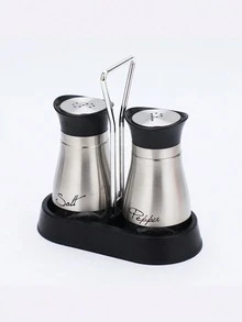 2 Pieces Set Of Salt And Pepper Seasoning Jars, Stainless Steel Salt Container With Glass Bottle, Suitable For Tables, RVs, Camping, Barbecue, Stainless Steel Seasoning Jar, Pepper Salt Jar, Barbecue Sprinkling Jar, Sealed Moisture-Proof Pepper Powder Seasoning Jar - Multicolor - View 7