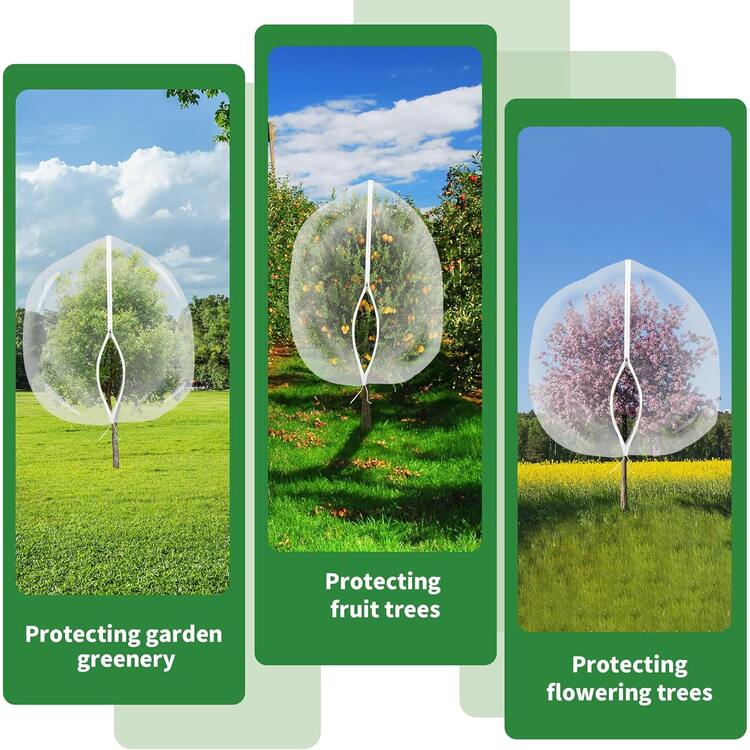 2pcs Large Zipper Drawstring Anti-Bird Anti-Insect Netting, Easy To Cover Blueberry/Tomato/Citrus Trees, Protective Barrier - White 2 Pieces - View 4