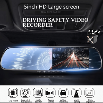 1080P HD Dual Dash Cam, 4.5" IPS Screen, Front & Rear Cameras, Night Vision, Parking Monitor, G-Sensor, Car DVR Recorder, Ideal Gift For Christmas, Halloween, 's Day