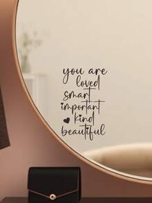 1pc_You_Are_Loved_Mirror_Decal_–_Inspirational_Self-Love_Vinyl_Sticker,_Positive_Affirmation_Wall_Ar - Multicolor - View 4