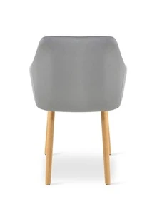Goeurvant Modern Vertical-Stripe Upholstered Dining Chairs With Armrests And Solid Wood Legs For Dining Room, Kitchen, Living Room - Set Of 2 / Set Of 4 / Set Of 6 - Light Gray - 淺灰色 - 查看 8