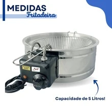 Industrial Electric Fryer 05 Liters 220v Stainless Steel Round Pot - 查看 3