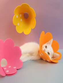 1pc Adjustable Pet Recovery Cone, Lightweight Felt Funnel E-Collar For Cats And Dogs, Post-Surgery Licking Prevention