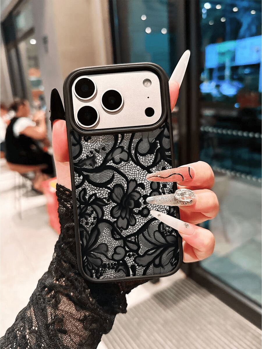 1个黑色磁吸无线充电蕾丝花纹软壳手机壳,兼容三星S25/S24FE/S23PLUS/S20/A54/A52/A33/A16/A12/A05S/A15/A14/A50/A53/S23/S24/S21FE/S23 Ultra/S24 Ultra/A33,适合作为生日礼物、圣诞礼物、送给女朋友、男朋友或自用,也兼容 16PROMAX/16PRO/16/15ProMax/15PRO/15PLUS/15/14PROMAX/14PRO/14Plus/14/13PROMAX/13PRO/13/12PRO/12/11/11PROMAX/11PRO XS XR X - 彩色 - 查看 1