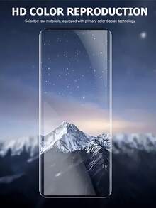 2片装3D曲面高清钢化玻璃屏幕保护膜，兼容三星Galaxy S23 S22 S25 S24 Ultra//红米Note 15 14 13 Pro+ 4G 5G/荣耀/Realme/OPPO/VIVO/一加等机型，9H硬度防爆防刮，支持指纹识别。 - 無色 - 查看 6