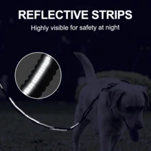 Tactical Dog Leash Heavy Duty, 4-6FT Shock Absorbing Bungee Lead With 2 Padded Handle, Metal Carabiner Clip, Car Seatbelt, Strong No Pull Leash For Medium Large X-Large Dogs, Black - Multicolor - View 8