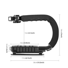 Un Kit Estabilizador De Cámara,Estabilizador de cámara, kit estabilizador portátil para cámara y teléfono móvil, con iluminación y micrófono integrados, compatible con todas las cámaras SLR y videocámaras DV de uso doméstico. - Negro - Ver 3