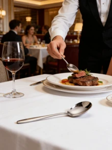 1pc Dining Spoon, Dining Utensils, Easy To Clean, Large Spoon Body Capacity, Easy To Operate When Eating Separately. Public Tableware Used For Dinner Parties, Banquets And Other Scenes, To Avoid Direct Contact Between Personal Tableware And Dishes - Multicolor - View 6