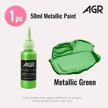 50ml Metallic Acrylic Paint Pigment – Gold, Silver & Copper Resin Colorant For Gypsum Crafts, Jewelry Making, Line Spatula Art & DIY Coloring