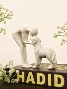 1pc Dog Sculpture, Home Decor, Cute Dog Statue, Suitable For Office, Living Room, Bedroom, Pet Lover Memorial Gift, Room Decoration, Home Decor, Birthday Decor, Kitchen Decor, Wedding Decor, Bedroom Decor, Living Room Decor, Gift, Party Decor, Gift For Best Friend - Multicolor - View 3