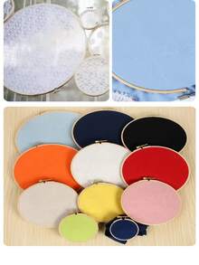 A Set Of 4-Piece Bamboo Material Handmade DIY Cross Stitch Embroidery Frame Set, High-Quality And Durable Embroidery Hoop Frame Embroidery Bamboo Embroidery Frame Set, Handmade DIY Cross Stitch Ribbon Embroidery Circle Embroidery Support Tool - Khaki - View 8