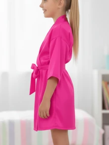 1pc Girls' Fuchsia Robe, Japanese Style Sleepwear, Pool/Bath Robe, Loungewear, Birthday Gift, Party Costume, Wedding Flower Girl