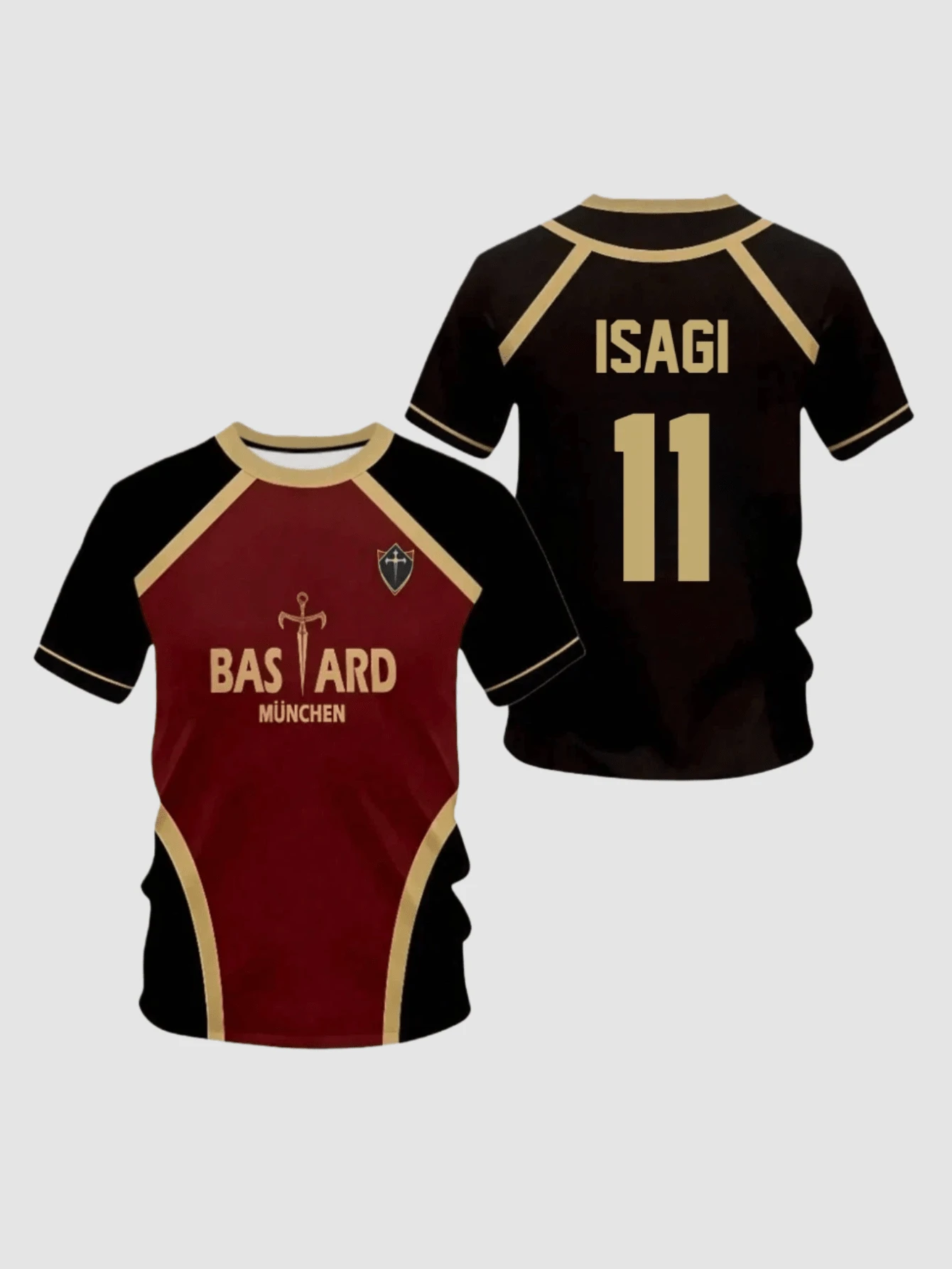 KOVSEE Blue Lock Anime "Bastard Munchen" Football Jersey, Unisex Anime Football Shirt, ISAGI 11 Cosplay T-Shirt, Anime Gift (Suitable For Both Men And Women) - Khaki - View 1