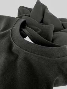 Sp5der Spider Web Graphic  Men's Black T-Shirt,Comfortable Casual Short Sleeve, 220 Gram Heavyweight Cotton Printed T-Shirt - 黑色 - 查看 3