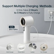 Portable Handheld Fan, Speed (1-100) Adjustable Turbo Personal, 3600mAh Battery Rechargeable Cooling Fan, Digital Display, Gifts For Women Men Travel/Camping/Outdoor - Hồng - Xem 4