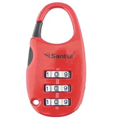 Candado De Combinacion Santul 8108 Maletero 3 Digitos Color Rojo
