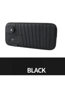 1个汽车遮阳板收纳袋，皮革拉链整理袋，多功能卡包，男女通用 - 多色D款 - 查看 13