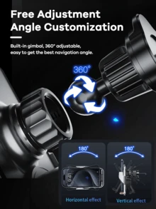 REMAX 15W无线快充车载手机支架；自动感应开合；防滑手柄和过热保护；Type-C充电器兼容苹果/安卓；兼容手机壳，90°旋转；通用汽车配件；汽车用品；