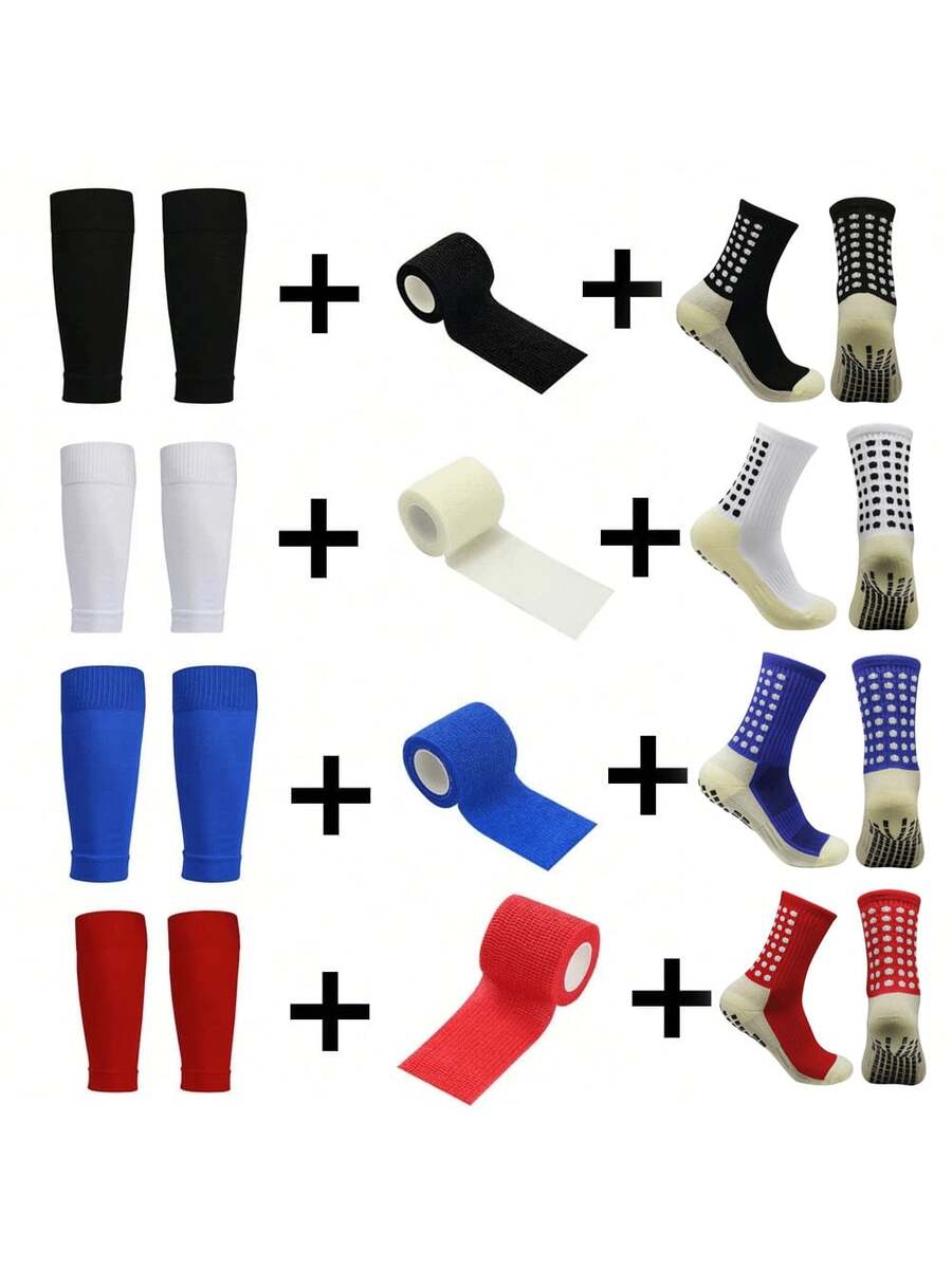 1 Set  Anti Slip And Non Slip Women Men Sport Socks Leg Sleeves Non Slip Soccer Socks Grip Socks, Suitable For Football And Basketball Sports - Nhiều màu - Xem 1