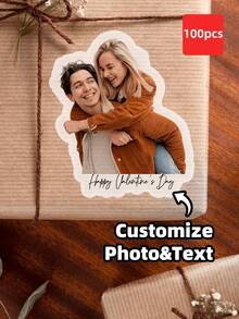 1-100pcs Customized Stickers, Personalized Couple Photo Stickers With Photos And Text, Home Decor, For Laptops, Phone Cases, Gift For Boyfriend Girlfriend Couples, Anniversary, Wedding, Forever Love, Stickers Aesthetic, Thoughtful Gift - Multicolor 2 - View 20