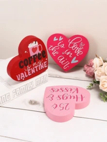 4件套浪漫心形装饰品，情人节礼物，婚礼主题装饰，婚礼回礼，情人节装饰，节日装饰道具，适合情人节、感恩节和新年礼物，也可用于办公室、客厅和卧室的家居装饰。 - 彩色 - 查看 3