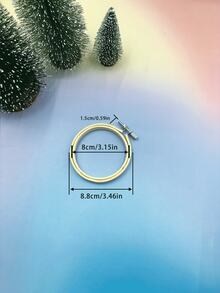 1 pieza Kit de bordado de bambú, hilos de bordar, aro de bordado, accesorios de costura DIY - Albaricoque - Ver 13