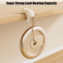 1 Piece Of Cute Cat Desktop Hook - Desktop Organizer Without Drilling, Strong Adhesive Animal Hanging, Home Side Small Item Storage Cute And Cute Dormitory Office Hook, Heavy Duty Plastic Bag Hook, Suitable For School, Office, Home - Space Saving Decoration, Keys, Towels, Bags - Perfect Home Decoration For Students And Cat Lovers, Student Must-Have, Fun Accessory, Sturdy Construction, Functional Decoration, Office Staff