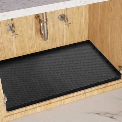 Silicone Sink Mat - Silicone Sink Mat For Shelf Liner Organizer, Kitchen Sink Bottom And Bathroom Cabinet Sink Protector Drip Tray. Available In 37"X 22", 34"X 22", 31"X 22", 28"X 22", 25"X 22", 22"X 19" Sink Mats