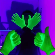 5 Pairs Glow In The Dark Gloves, Party Accessories, Rave Gloves, Neon Green UV Gloves, Luminous In The Dark, Neon Party Supplies, Suitable For Bars, Clubs, Performances, No Electricity Needed, Enhance The Fun And Surprise Of Celebration Events