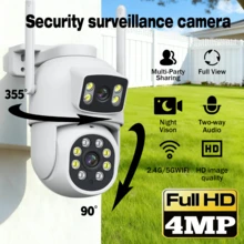 套装包含:400万像素无线智能安防摄像头,2.4GHz/5GHz双频WiFi摄像头,WiFi监控摄像头,双镜头双屏摄像头。功能:355°旋转,USB供电,彩色夜视,AI移动侦测。 - 多色A - 查看 9
