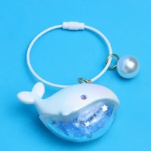 1个彩色卡通树脂鲸鱼装饰配件，时尚鲸鱼钥匙扣、背包挂件、钥匙圈 - 彩色 - 查看 2