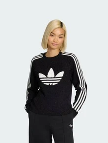 Adidas Originals Knit Crew Sweatshirt, Fuzzt Sweatshirt For Winter - Black - View 1