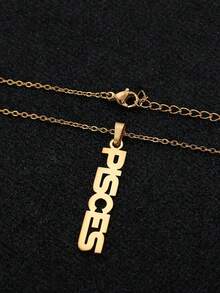 Personalised Fashion Customisable Japanese Name And English Name Pendant Necklace, Minimalist Jewellery Adornment, Unisex Design, Timeless Classic, Party, Banquet, Wedding, Beach Holiday Jewellery, Minimalist Elegant Style. - Yellow Gold - View 9