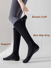 3 Pairs Women's Loose Pilates Socks, Non-Slip Yoga Socks, Long Ankle Socks, Suitable For Sports And Ballet Shaping - Regular Model - View 7
